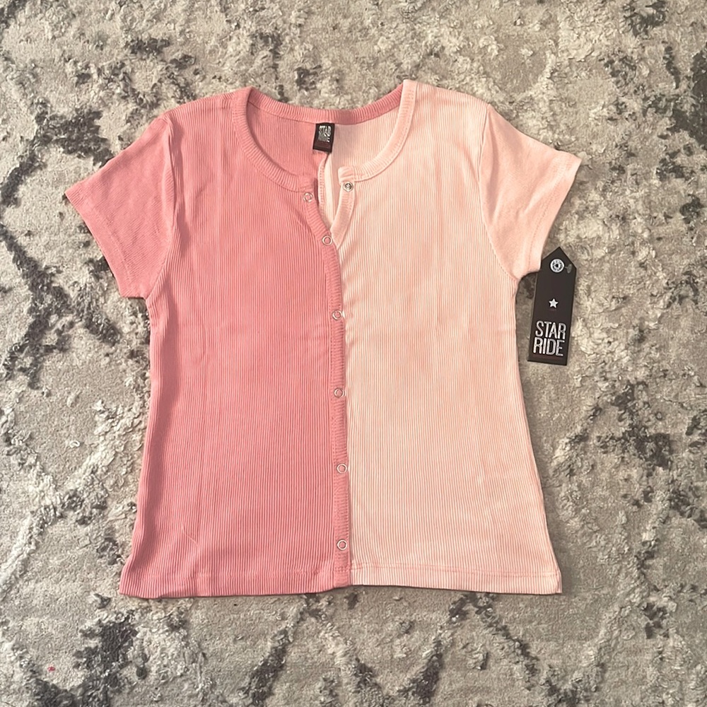 NWT! Girls 14/16 Pink Star Ride Shirt